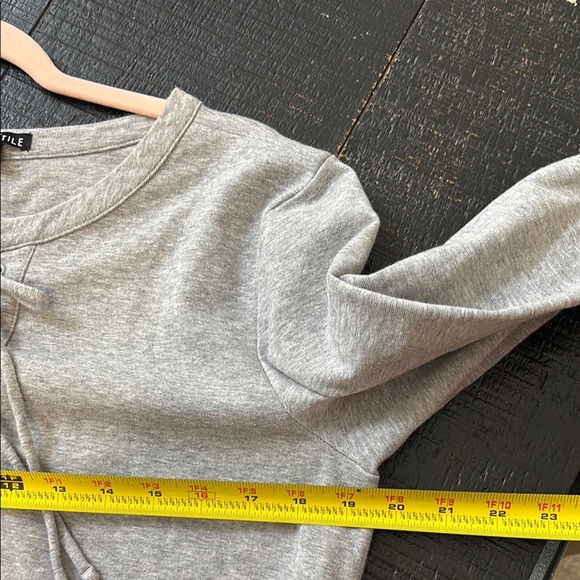 J. Crew Mercantile Gray Lace Up Sweatshirt Dress Cotton Blend size Large - Picture 7 of 9